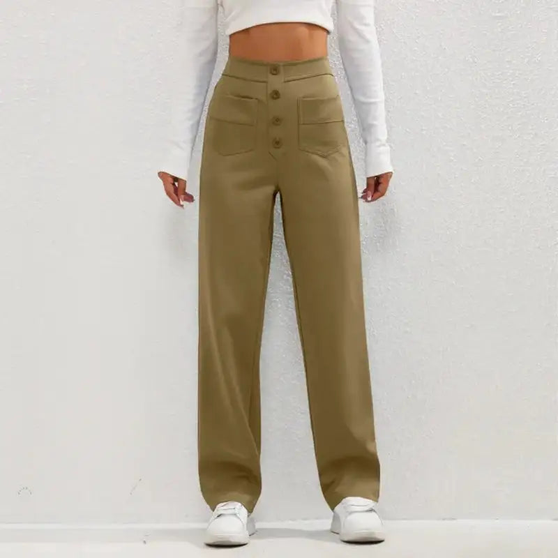 High- Waisted Casual Pants