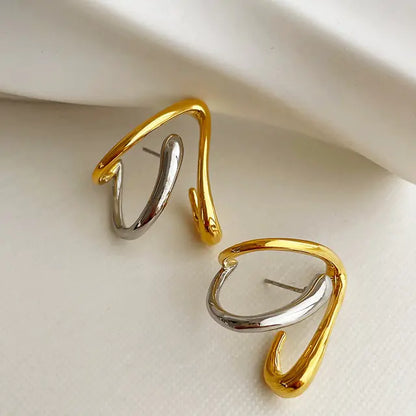 Geometric U-Shaped Stud Earrings