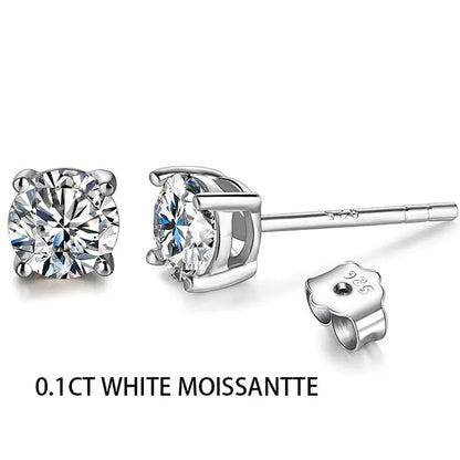 2CT Moissanite Stud Earrings - 925 Silver