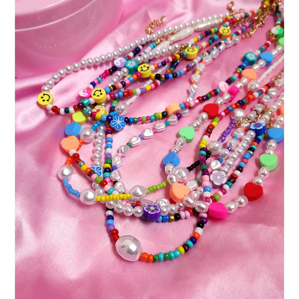 Multilayer Pearl Rainbow Beaded Necklace